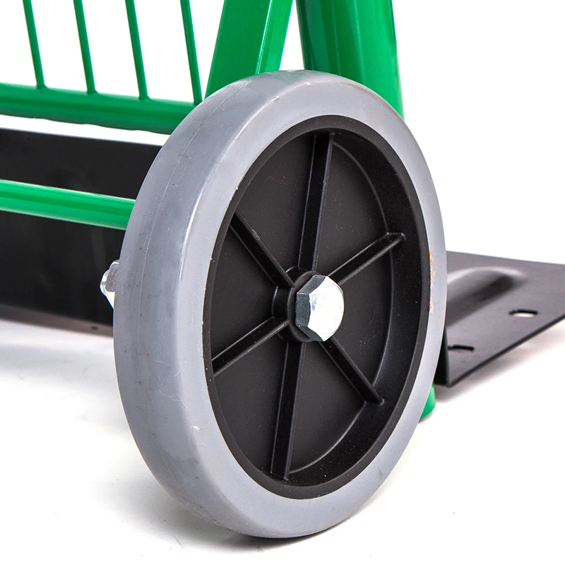 Carrito plano plegable para reciclaje de basura, transpaleta portátil, carga de 90kg, remolque pequeño, TPR, rueda grande