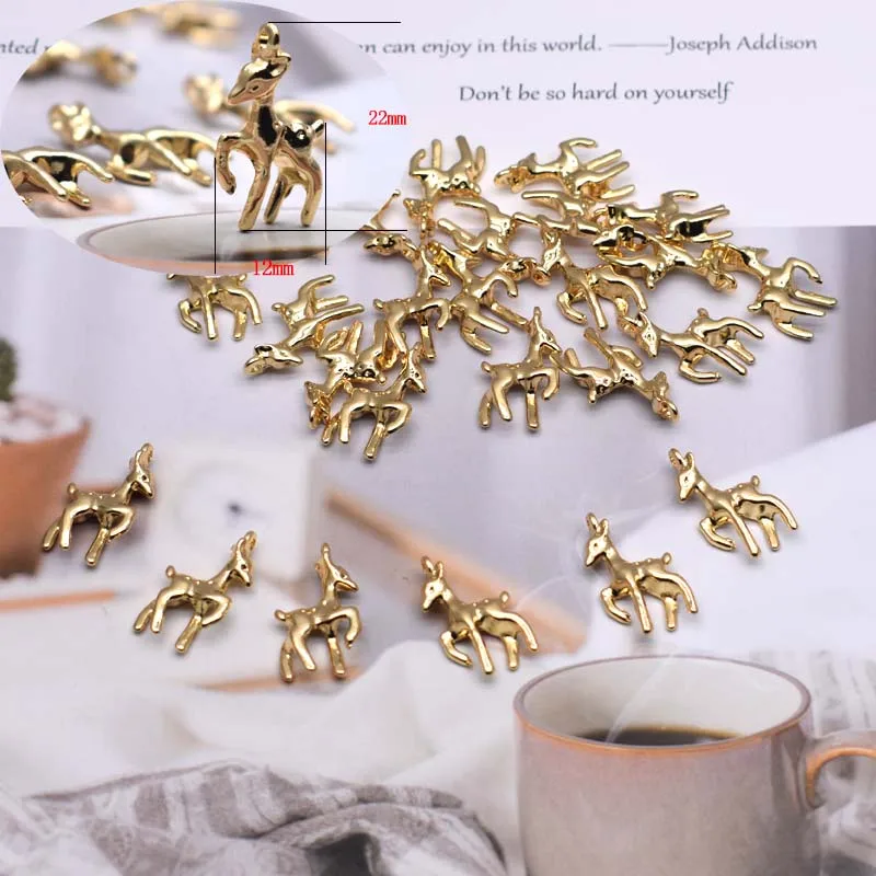 High-quality Metal Alloy 3D Cute Deer Fawn Charms Pendants For Jewelry Making Findings DIY Necklace Bracelet Accessaries