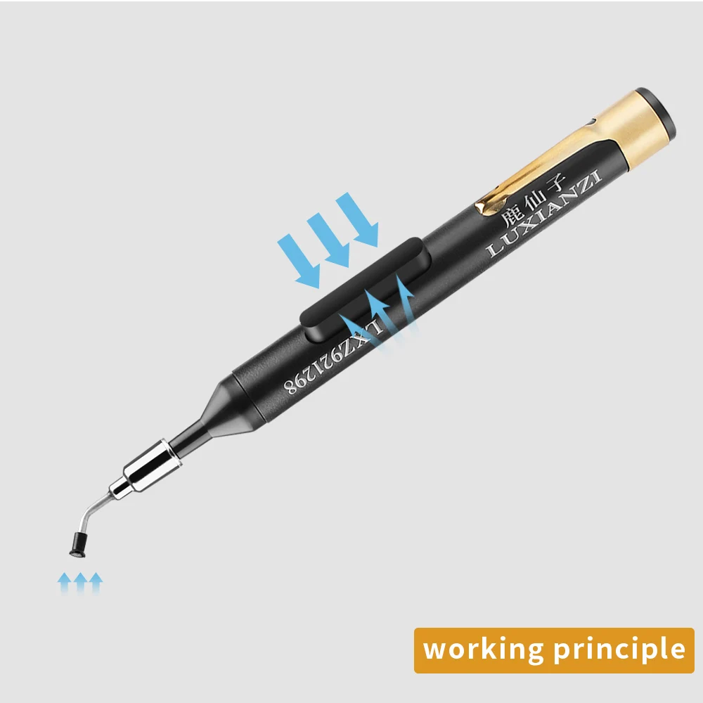 Imagem -03 - Luxianzi Vácuo Sucção Pen Kit com Otário ic Pinças Smd Pick up Ferramenta Removedor Sucker Bomba Solda Desoldering Chupando Canetas