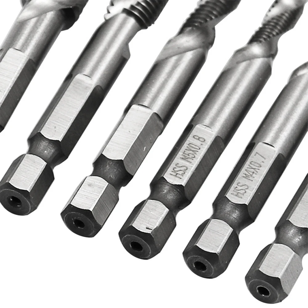 Brocas de tornillo de piezas para carpintería, 6 M3-M10, HSS 4341, broca de combinación métrica, acero de alta velocidad, titanio