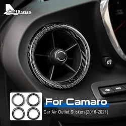 Real Hard Carbon Fiber for Chevrolet Camaro 2016 2017 2018 2019 2020 2021 2022 2023 Accessories Car Air Outlet Vent Sticker