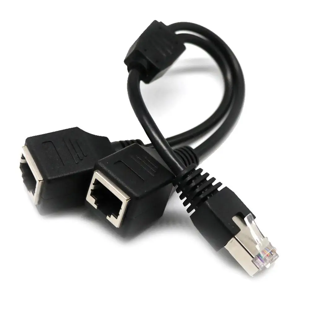 

Male to 2 Female RJ45 Splitter Ethernet 2-in-1 Internet Adapter Cable Separator