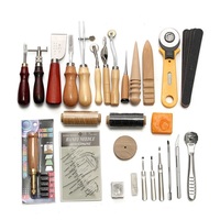 37Pcs/Set DIY Leather Tool Suit Manual Leather Punch Holder Goods Hand Sewing Leathercraft Accessories 2019NEW Professional