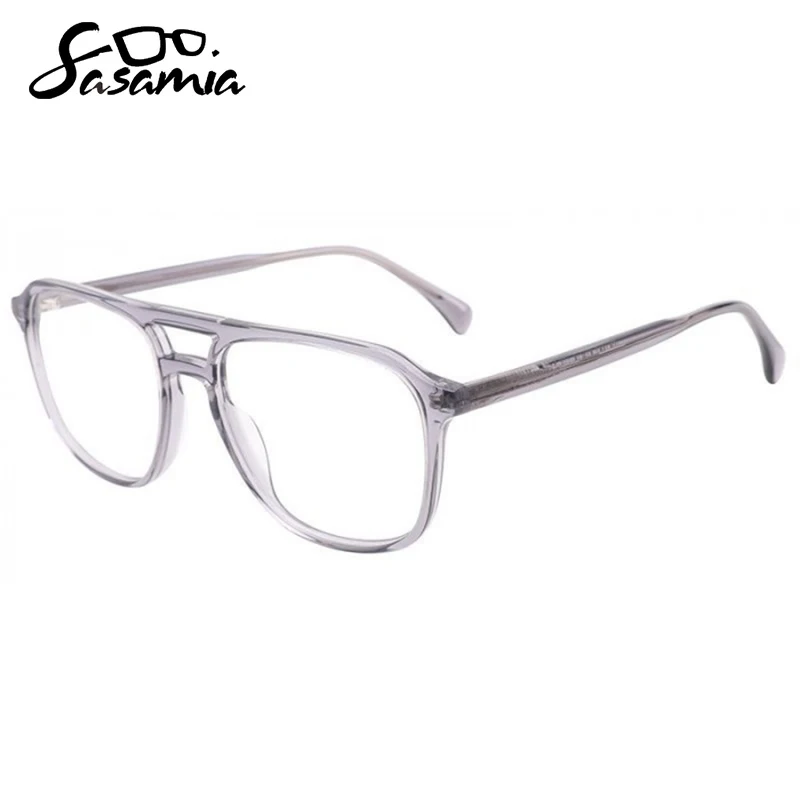 SASAMIA Male Glasses Eyewear Eyeglasses Frame Men Business Transparent Frame Glasses Double Layer Luxury Glasses Frames for Man