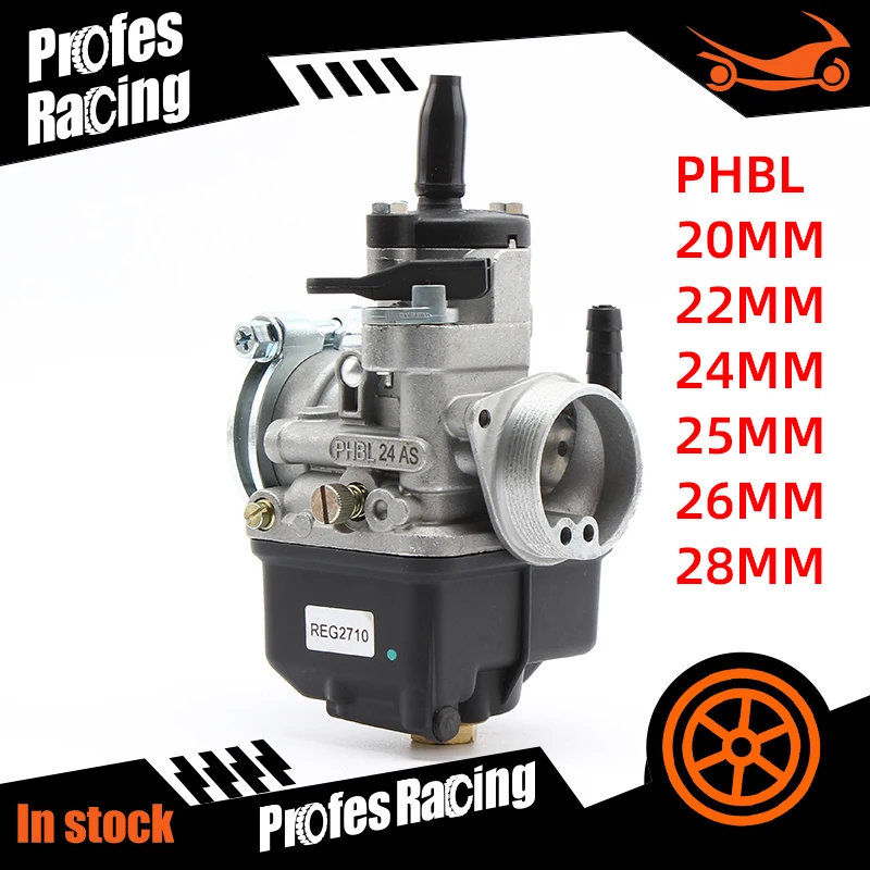 Universal PHBL Racing Carburetor 20 22 24 25 26 28mm Carburettor Vergaser Dellorto for 2/4T Stroke 50-300cc Carb Scooter Engine