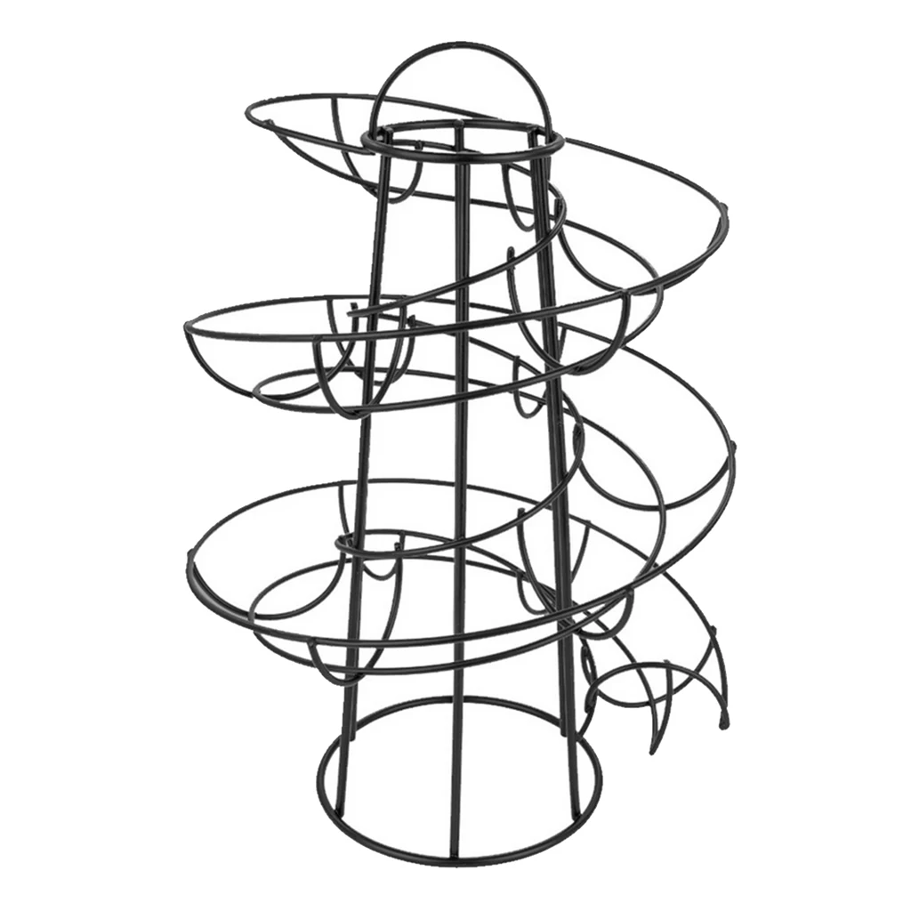 Modern Iron Spiral Egg Holder Art Display Restaurant Basket Storage Rack Deluxe Spiraling Dispenser Basket Roller Rack 24 Eggs