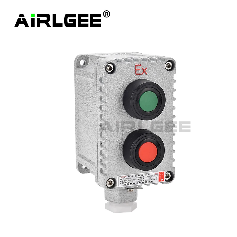 Industry Explosion-proof Waterproof Start-Stop Momentary 10APush Button Switch Control Box IP65 Aluminum Electrical Junction Box