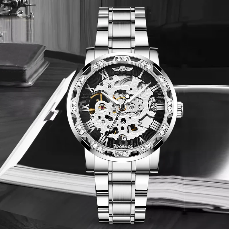 Luxury Top Brand WINNER Men Fashion Skeleton Mechanical Watch Casual Sport Mens Classic Business Wristwatch Relogio Masculino