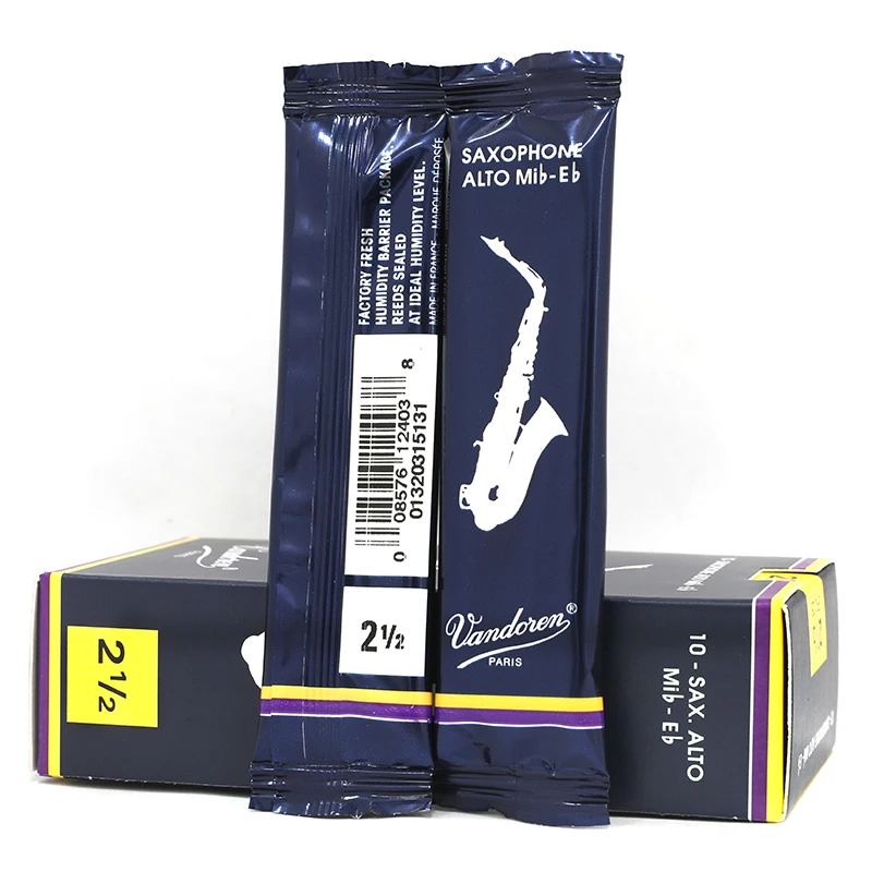 Vandoren-Anches Saxophone Alto Mib, France, Classique, Boîte Bleue