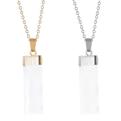 Irregular Natural Rough Gypsum Stone White Selenite Pendant Jewelry for Necklace Making