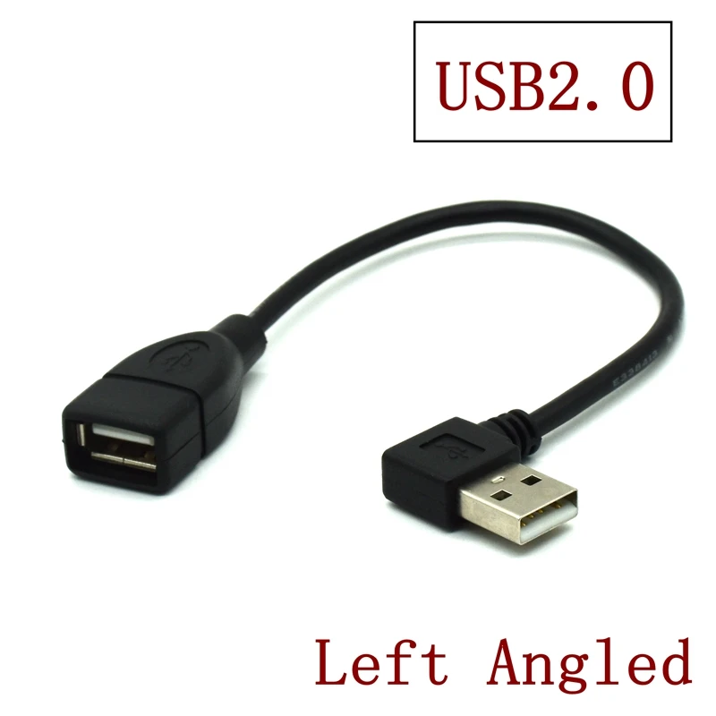 USB2.0 A męski na żeński 90 stopni w górę w dół lewy kątowy przedłużacz usb krótki kabel USB2.0 męski na żeński prawy kabel konwertera