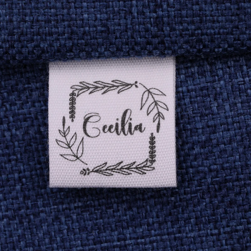 25mmx70mm Custom Clothing Labels - Personalized Brand Organic Cotton Ribbon Labels Logo or Text Sewing DIY Labels 200pcs