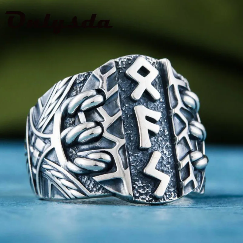 Dropshipping Stainless steel Odin Norse Viking Amulet Rune Fashion Style MEN And Women Fashion Words RETRO Rings Jewelry