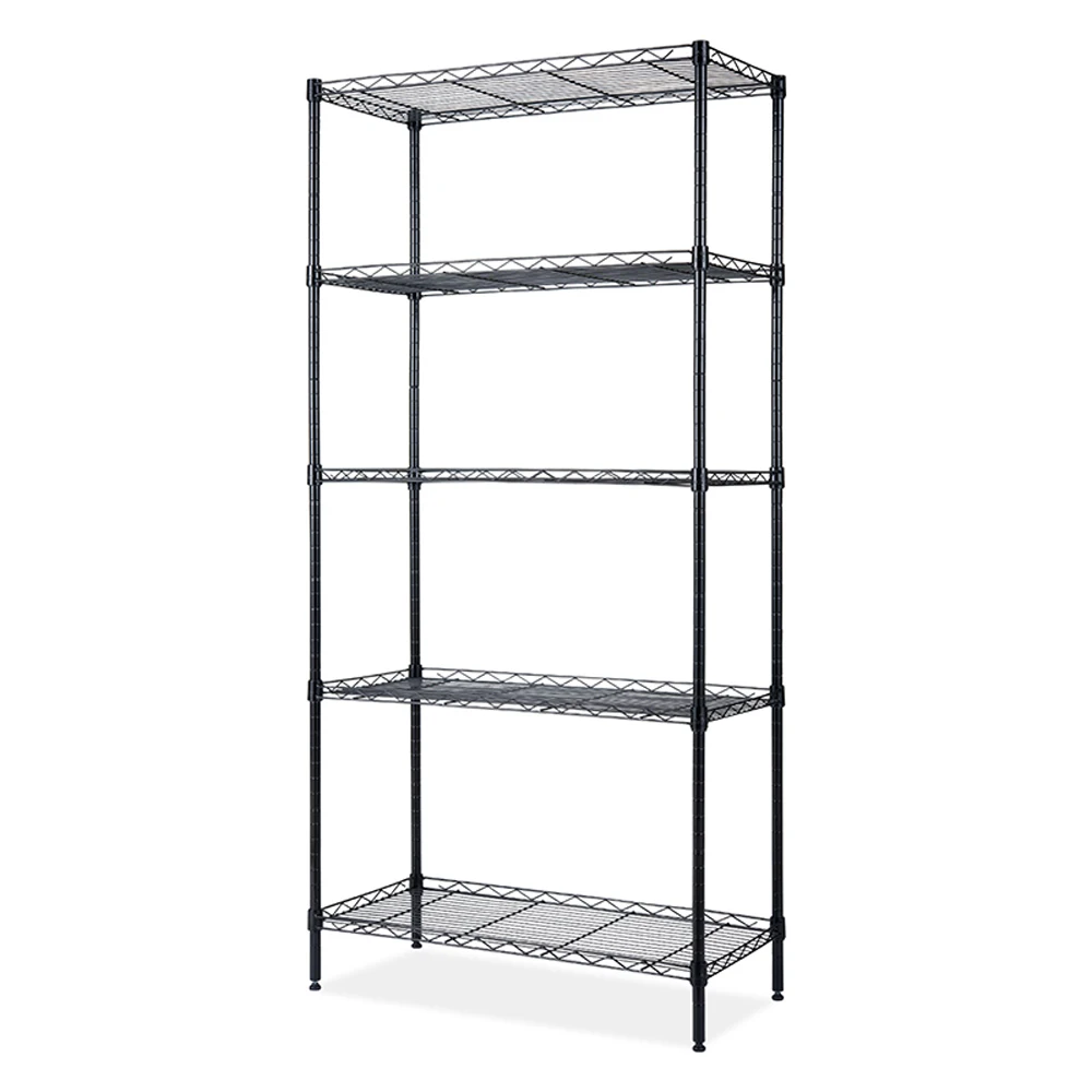 5 Tier Storage Shelf Rack Wire Shelving Unit Storage Shelves for Kitchen Office Garage[US-W]