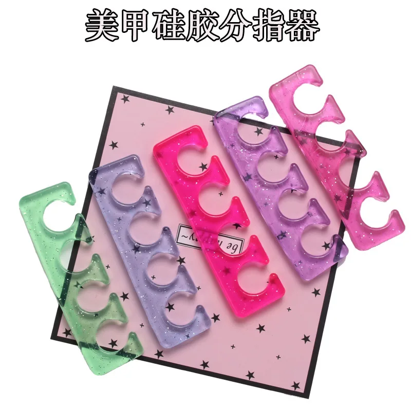

2 Pcs/lot Soft Silicone Toe / Finger Separating Gel Flexible Finger Spacer Silicone Soft Form For Pedicure 3D Nail Manicure Tool