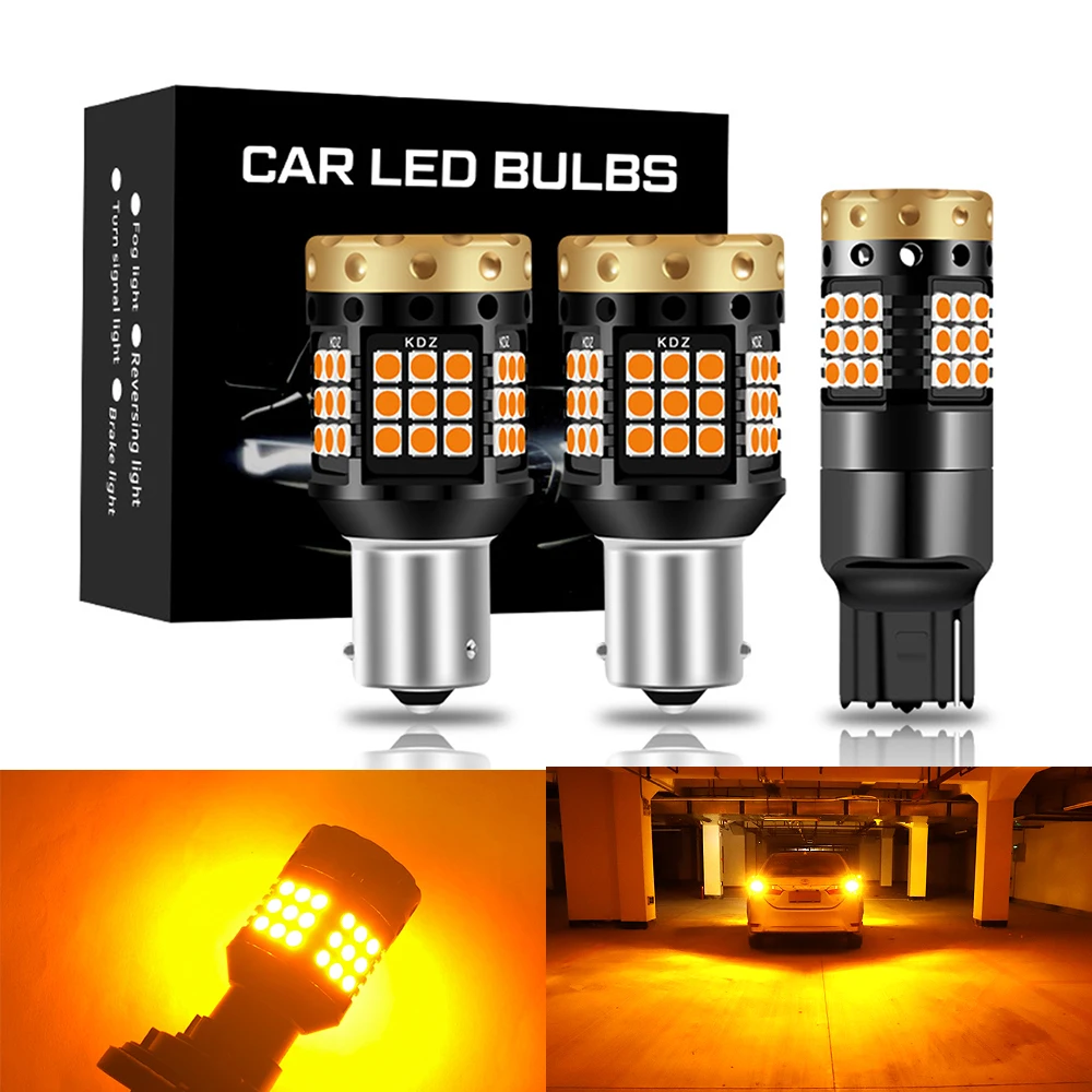 2X Turn Signal Light 1156 BA15S P21W BAU15S PY21W T20 7440 W21W LED Light Error Free Built In Canbus 12v for Motorcycle Moto Car