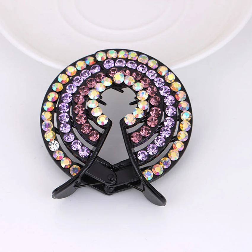 포니 테일 헤어핀 헤어 클립 여성 라인 석 머리핀 여자 패션 헤어 발톱 헤어 홀더 액세서리 헤어 스타일링 장식