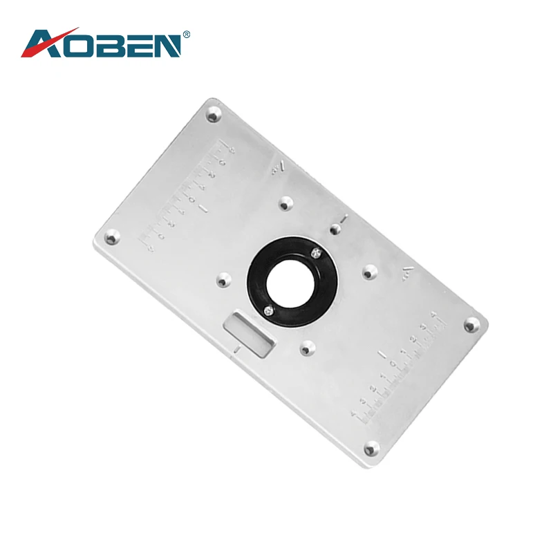 AOBEN Multifunctional Aluminium Router Table Insert Plate for Electric Wood Milling Trimming Machine Woodworking Benches