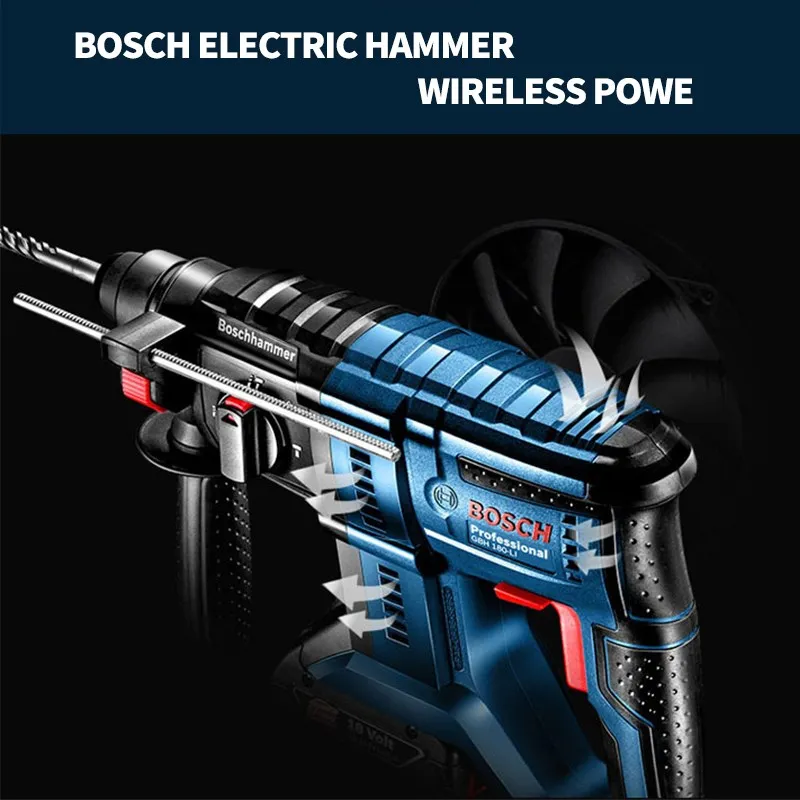 Bosch GBH180-LI Cordless Electric Hammer 18V Brushless SDS Impact Electric Drill Lithium Multifunctional Concrete Power Tools