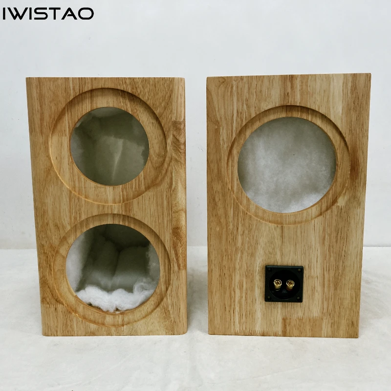 IWISTAO HIFI 2 Way Sealed Speaker Empty Cabinet 6.5 Inches Finished 1 Pair Solid Wood Back Passive Diaphragm for Tube Amplifier