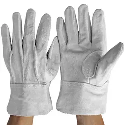 Fireproof Durable White Cow Leather Welder Gloves Comfortable Anti-Heat Work Safety Gloves For Welding Metal Hand Tools 230mm