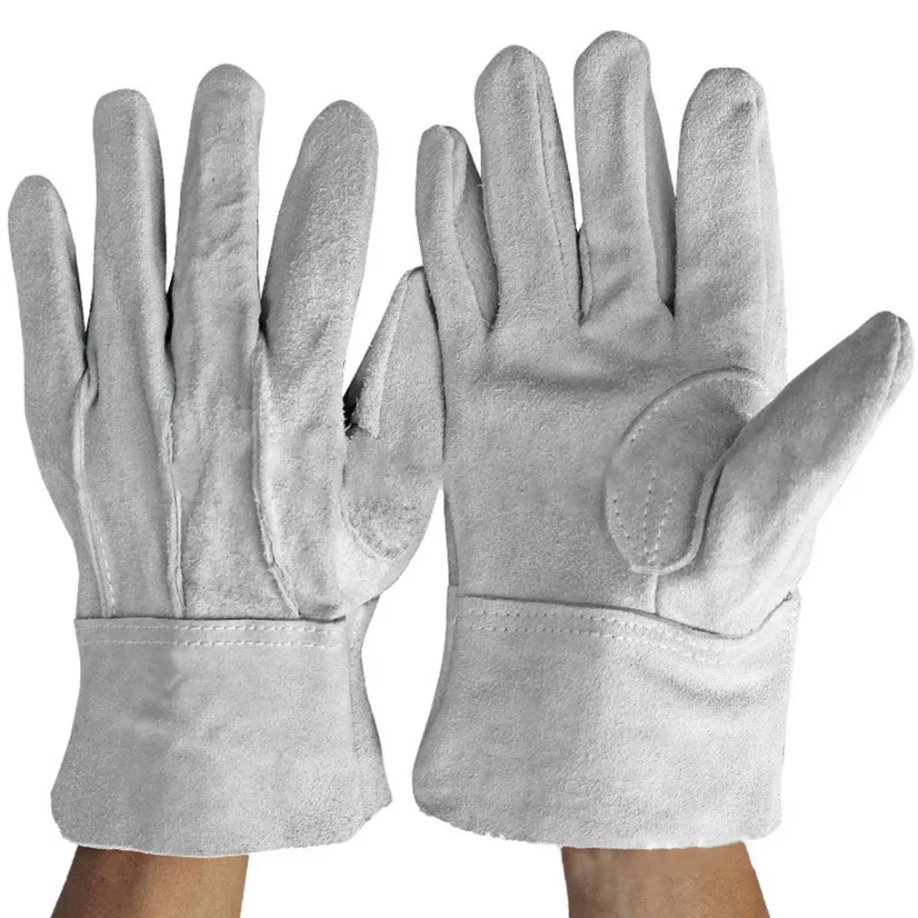 Fireproof Durable White Cow Leather Welder Gloves Comfortable Anti-Heat Work Safety Gloves For Welding Metal Hand Tools 230mm