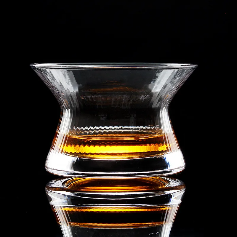 Spin Japan EDO Crystal Whisky Cappie Hanyu Glass Bowl Cup Rotatable Stripe Barley-bree Wine Glass Brandy Snifter Gift dropship