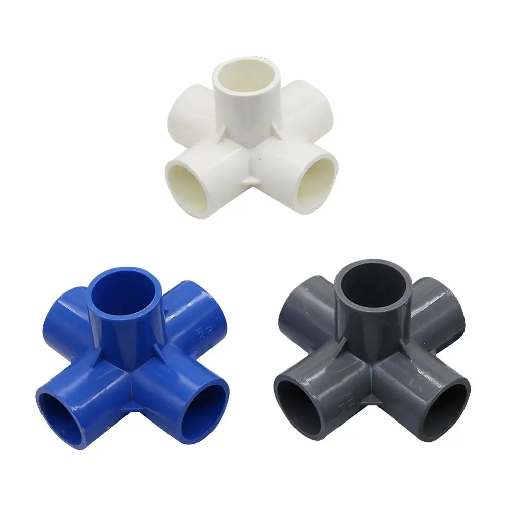 PVC Three-dimensional 3 way 4 Way 5 Way Water Pipe Connector Innner Diameter 25mm Pipe Fittings Irrigation Equal Adapter 1 Pc