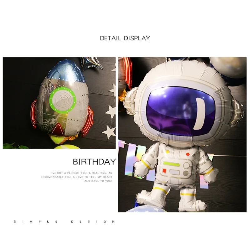 Outer Space Party Baby Shower Decoration Astronaut balloons Rocket Happy 100 days Party Boy Birthday Party Balloon Decor Kit