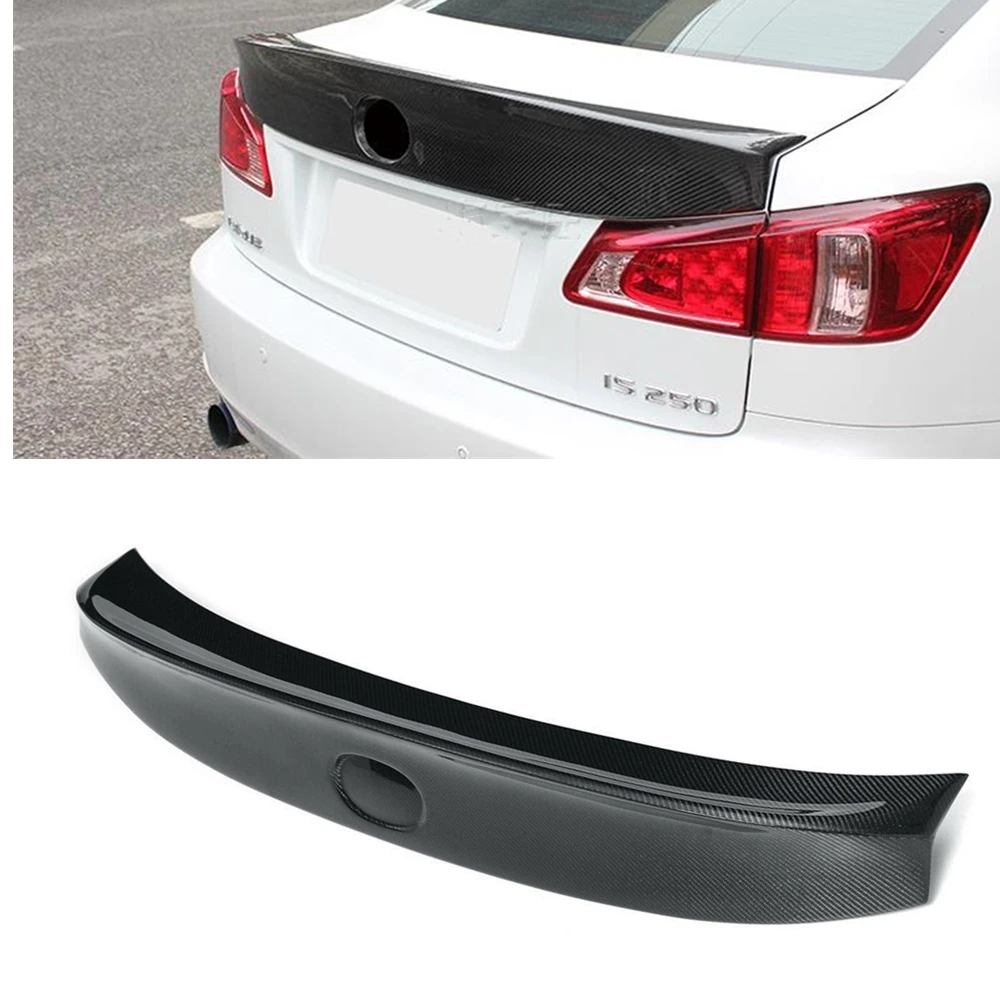 

Rear Spoiler Wing For Lexus IS250 IS350 IS F 2006-2013 WD Style Carbon Fiber Car Splitter Flap Add On Trunk Lid Decklid Trim Lip