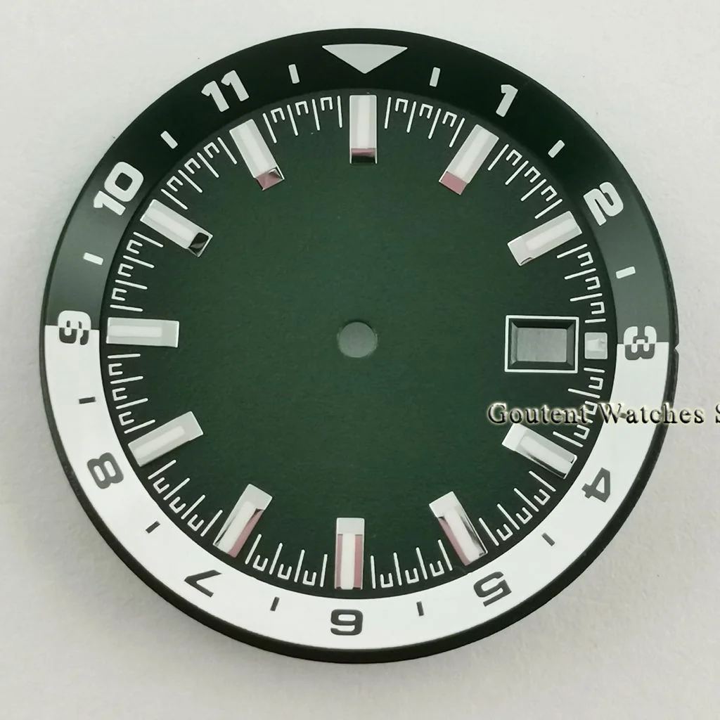 36.5mm Black/White/Green/Blue Watch Dial With Chapter Ring Fit NH35 NH35A automatic movement