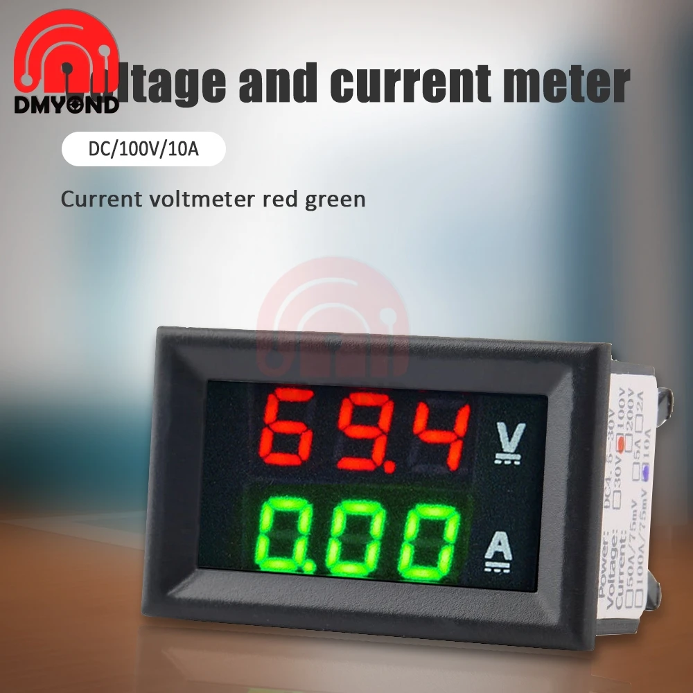 0.28 Inch 3-digit DC 100V 10A Dual LED Digital Voltmeter Ammeter Car Volt Detector Current Meter Voltage Tester Vlot Monitor