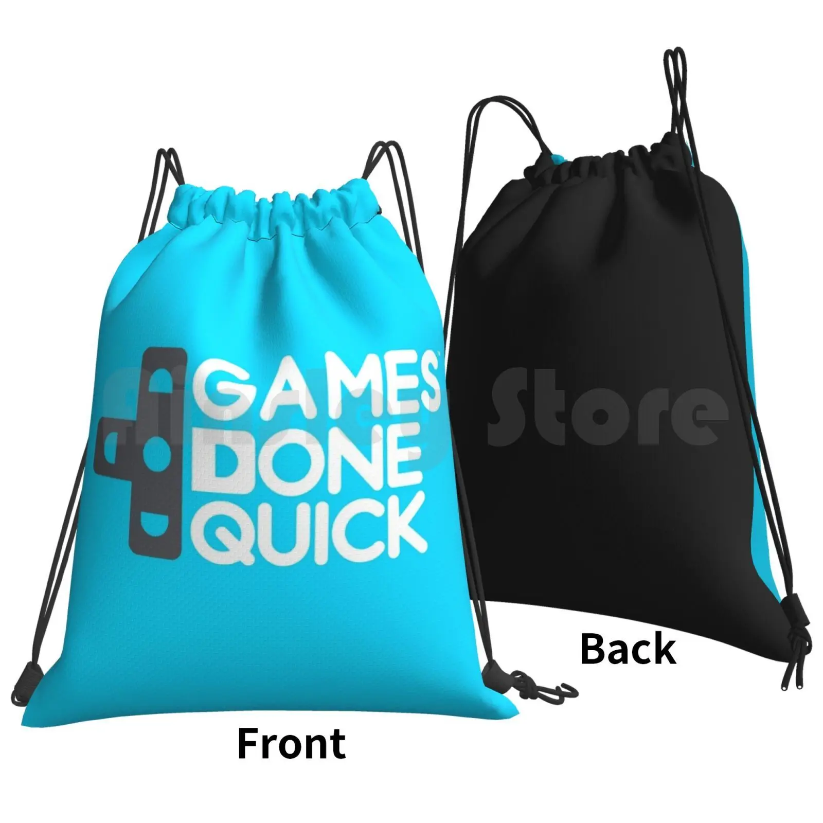 Games Done Quick ( Gdq ) Backpack Drawstring Bags Gym Bag Waterproof Games Video Games Speedrun Speedruning Games Done