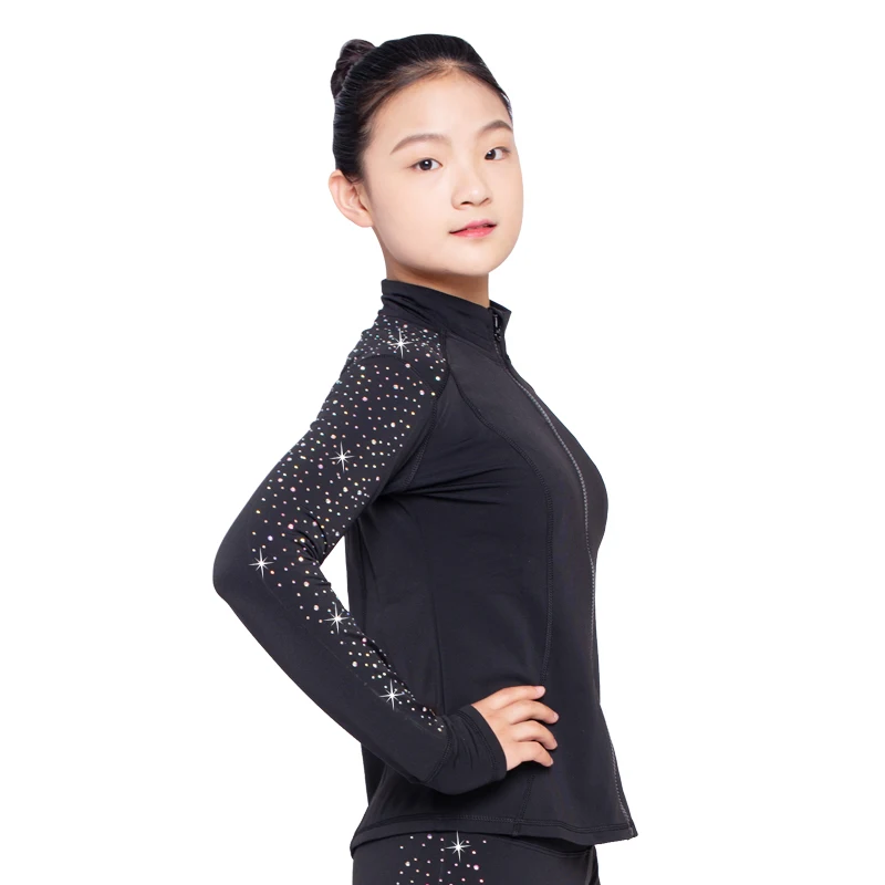 Skating clothes girls' four seasons thin flannel diamond figure skating pants children's summer training clothes