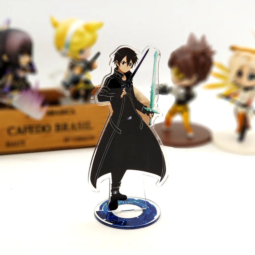 تماثيل Sword Art Online SAO Kirito Kazuto Asuna من الأكريليك لتزيين المكتب على شكل كعكة علوية أنيمي
