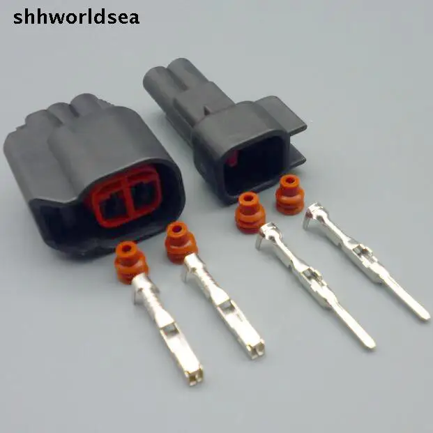 

worldgolden 5/30/100sets male female ev6 ev14 USCAR Fuel Injector Pigtail Connectors sr20det rb30 GTR FAST ls2 ls3 universal