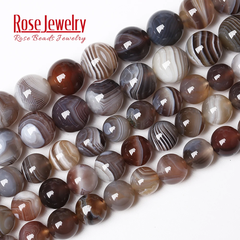 Natural Botswana Agates Sardonyx Round Loose Beads A+ Quality Grey Agates 15\