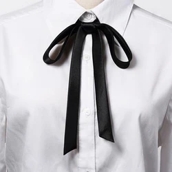 Nastri nodo farfalla solido praticità semplice camicia accessorio ragazza ornamenti donna carino Lithe School Student Bowtie