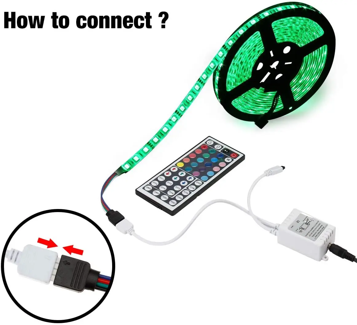 44 Key IR Remote Controller Kit Wireless Rectifier Control Box DC 12V 2A LED Power Supply Adapter for 2835 3528 5050 RGB LED