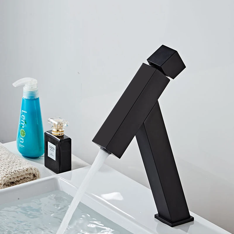 

Bathroom Basin Mixer Faucet Black/White Sinks Washbasin faucet Cold&Hot Water Tap Deck Mount