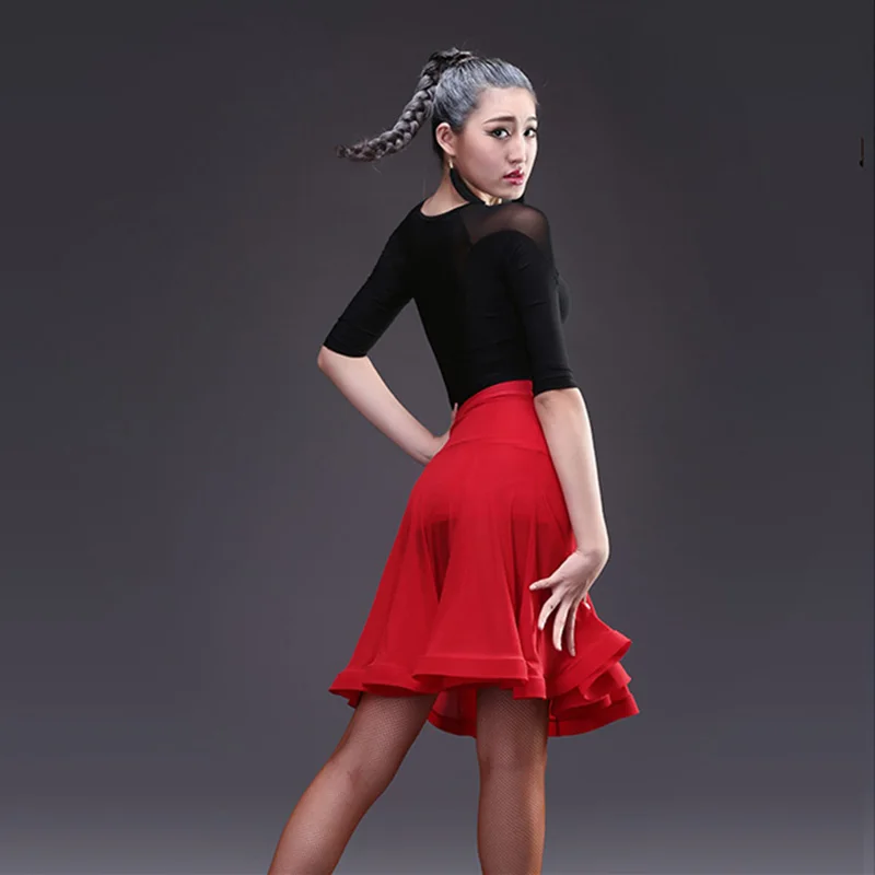 Women Latin Dance Skirt for Women Dancing Skirt Cha Cha Ballroom Samba Tango Practice White Adult Competition Latin Dress