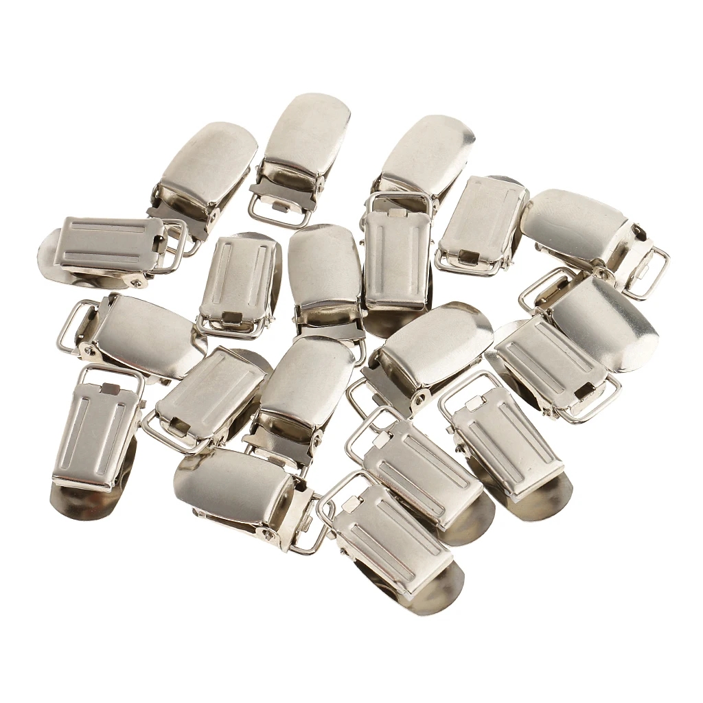 20 Pieces Metal Paci Pacifier Suspender Clips Holder For Crafts 1.5x3cm