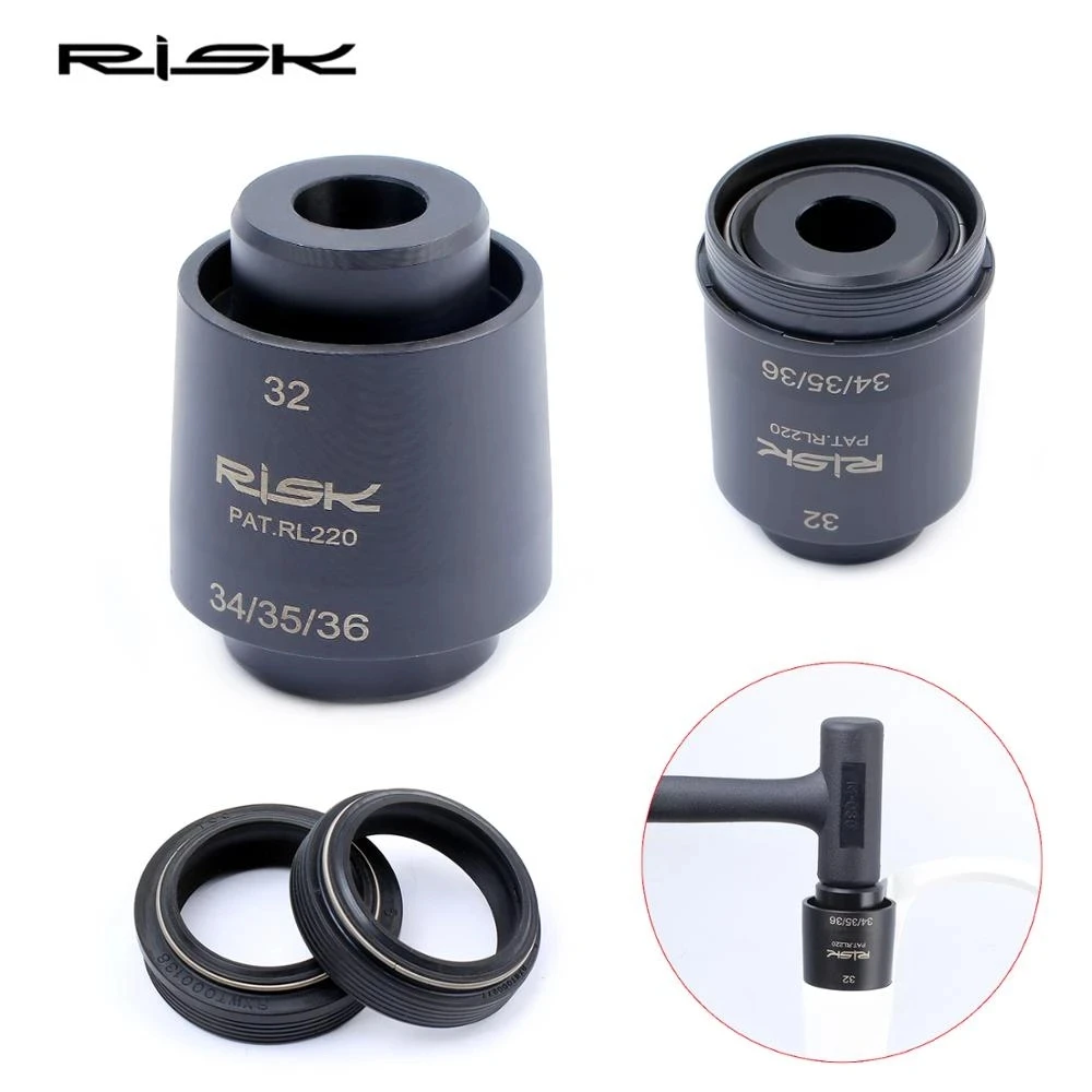 RISK Bicycle Fork Seal Driver Tool Kit Fork Seal Installation Tool for FOX 32/34/35/36mm Pipe Diameter Dual head Suspension Tool