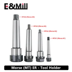 Porte-outil Morse pour fraisage de tour CNC, porte-outil à queue plate, pince, MT1, MT2, MT3, MT4, MT5, ER20, ER25, ER32, ER40, MTA, ER