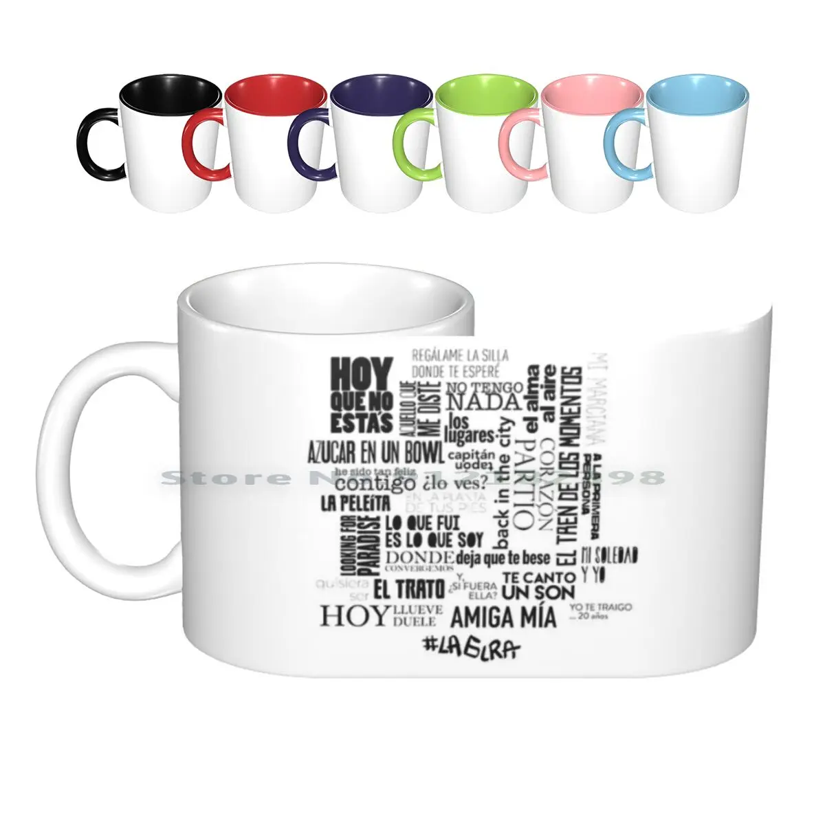 Tazas de café de cerámica para mujer, tazas de té con leche, tazas de café, tazas de té con Las Canciones de La Gira El Disco de Las Letras de La Música, Alexander Sanz Asz