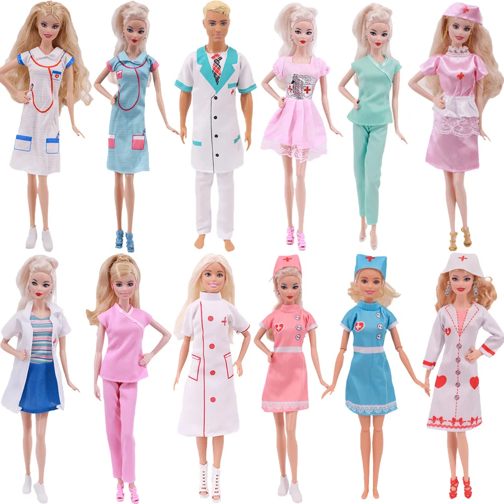 Ropa de Barbies para muñeca, disfraz de Doctor y enfermera, accesorios para Barbies de 11 pulgadas, 26-28 Cm, 3 piezas