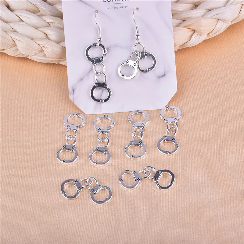 20pcs12x31mm Handcuffs  Metal Charms for  Earring  Bracelet DIY Jewelry  Making