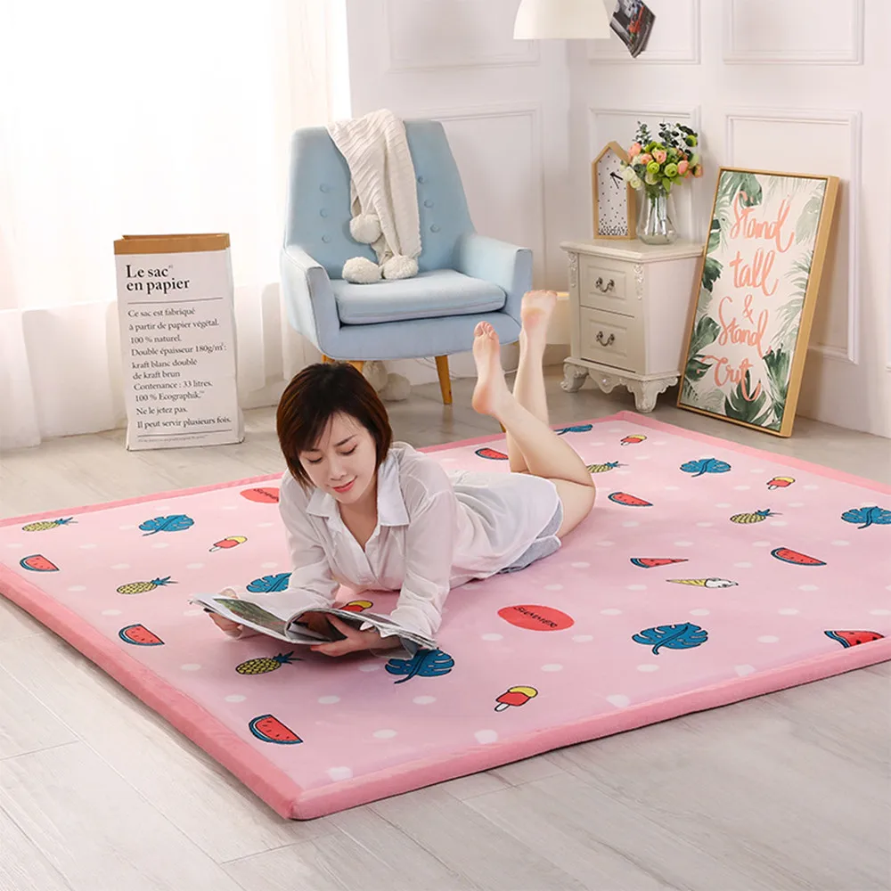 3CM Coral Fleece Thickened Tatami Mats Kids Room Crawl Area Rugs Child Bedroom Climbed Play Carpets Custom Home Large Floor Rug