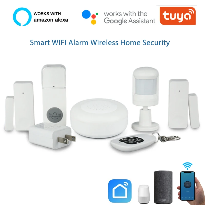 HIMOJO Tuya Smart WiFi Home Security Alarm System Gateway und Strobe Sirene arbeit mit Alexa Google Home IFTTT Voice Control