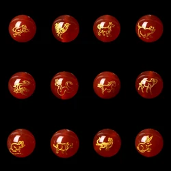 4A Natural Red Agate 12 Animals Zodiac Chinese Quartz Crystal Single Bead DIY Beads Jewelry Making